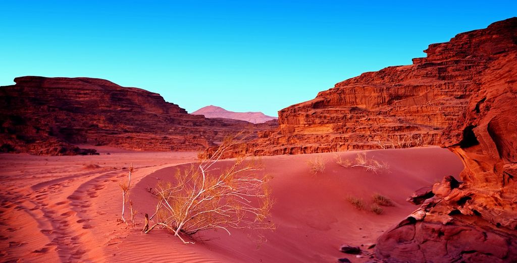Fotografia del Wadi Rum e del paesaggio del deserto Giordania