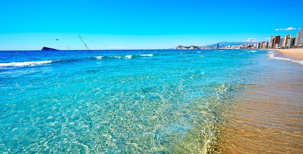 cristal water on a private beach in Benidorm