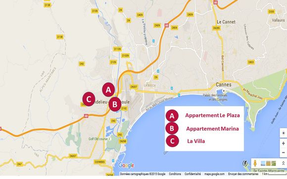 Découvrez la situation géographique des 3 propriétés