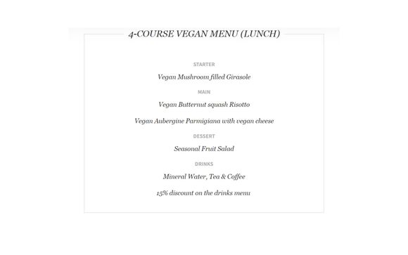 4-Course Lunch Menu Options