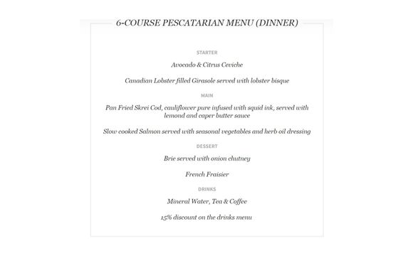 6-Course Dinner Menu Options